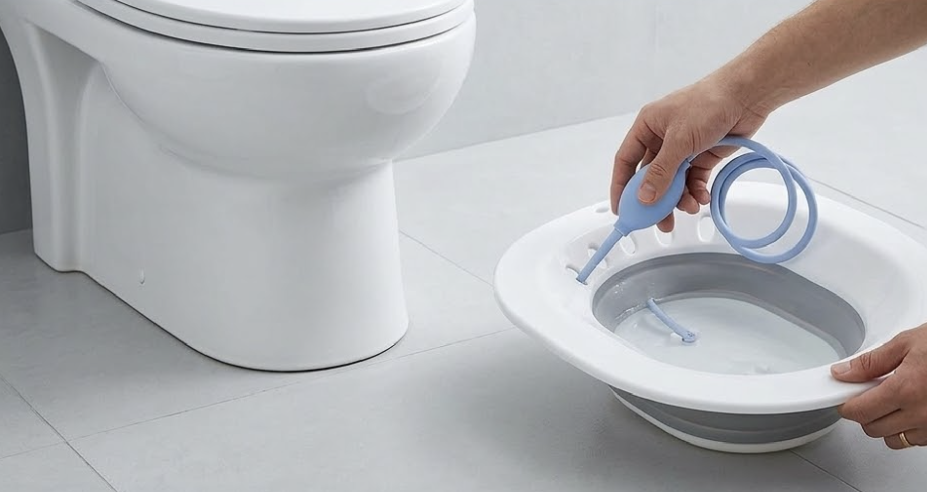 Bidet pieghevole AquaNési facile da trasportare in mano